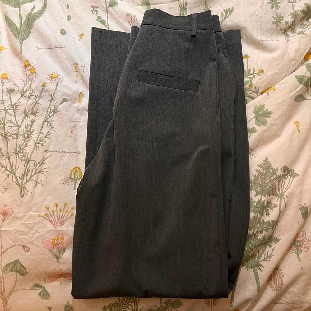 Djerf Avenue Charcoal Wide-Leg Trousers - Picture 4 of 6